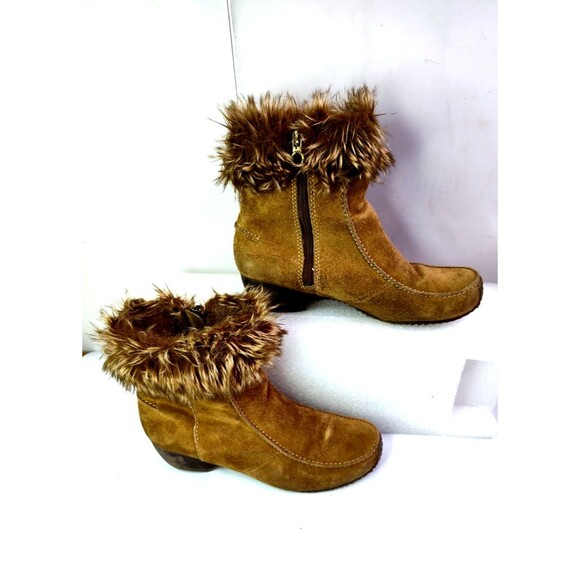 Soporto Chestnut Leather Suede Ankle Boots,  Women Size  9M - Picture 2 of 10